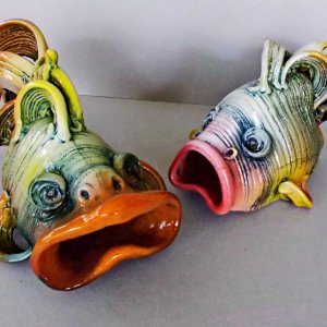 Работа Скульптура Говорящая рыбка из гончарной глины