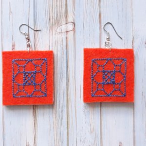 Робота Вишиті сережки "Оранж"