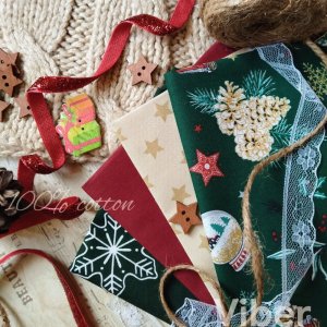 Работа Набор новогоднего хлопка 4шт. Шишки  и шар желаний