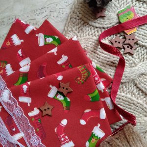 Робота Французька новорічна бавовна Чобіток на червоному