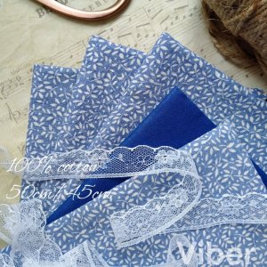 Работа Французская жатая хлопок с мелкими листок