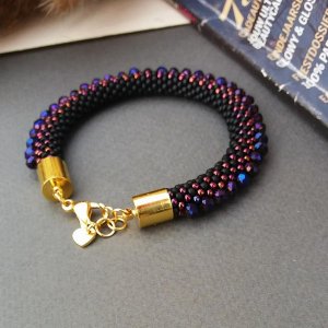 Робота Браслет ′Iris Purple′з японського бісеру 