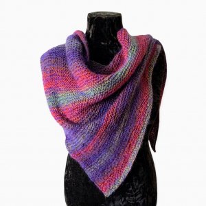 Работа Шаль шерстяная фиолетово-бордовая