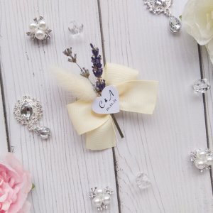 Работа Бутоньерки из сухоцветами, датой свадьбы арт. 0118