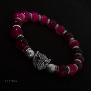 Работа Браслет из малинового агата