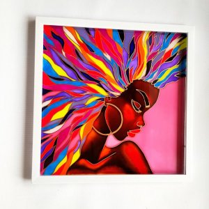 Робота Вітражна флуоресцентна  картина Африканка