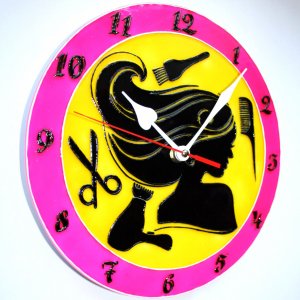 Работа Витражная настенные часы Салон