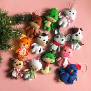 Работа Новогодние игрушки «12 символов восточного гороскопа»