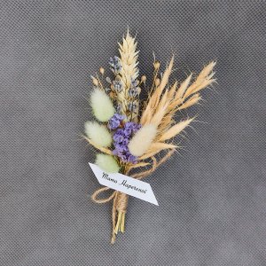 Работа Свадебная бутоньерка из сухоцветами для. АРТ. 1126