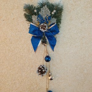 Робота НОВОРІЧНА, РІЗДВЯНА ПІДВІСКА СИНЯ