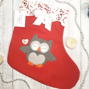 Работа Праздничная носок с совой