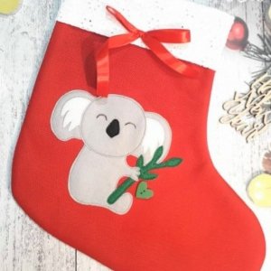 Работа Праздничная носок с коалой