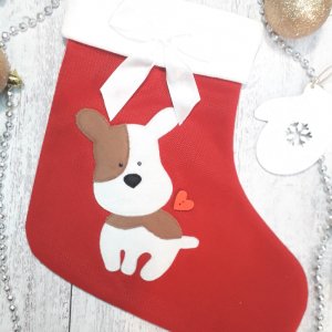 Работа Подарочная носок с щенком