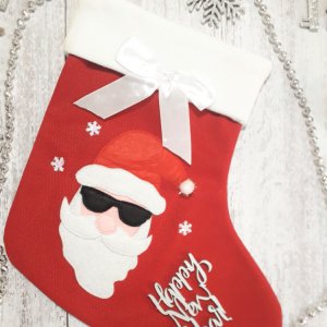 Работа Праздничная носок с Сантой