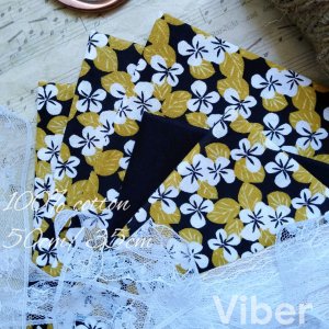 Работа Французская хлопок цветы на черном фоне