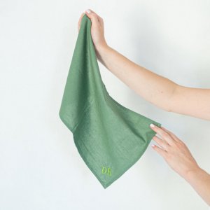 Работа Полотенце из льна зеленое