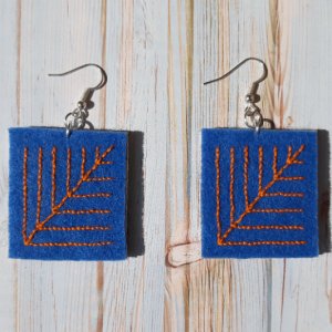 Робота Вишиті сережки "Рижики"