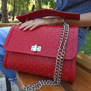 Работа Женская кожаная сумка "КРАСОТКА - RED"