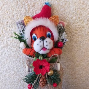 Работа Тигрёнок в мешочке счастья. Символ 2022 года. (01)