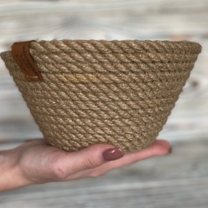 Работа Джутовая корзина, корзина из джута, конфетница из джута