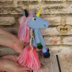 Работа Единорог вязаная крючком мягкая игрушка с крыльями бабочки 1