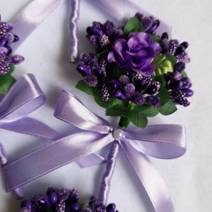 Работа Бутоньерки для дружбы/гостей (фиолет)