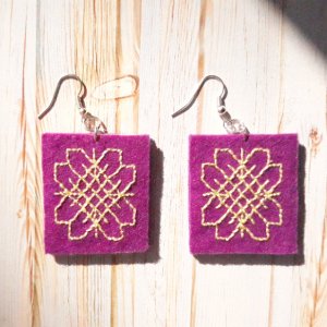 Робота Вишиті сережки "Квіти життя"