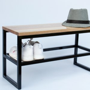 Работа Подставка для обуви из металла с деревянным сиденьем S