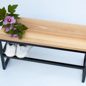 Работа Подставка для обуви из металла с деревянным сиденьем М