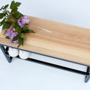 Работа Подставка для обуви из металла с деревянным сиденьем L