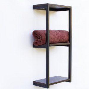Работа Полочка для полотенец в ванную комнату из дерева и металла