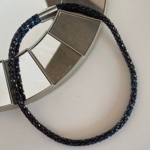 Работа Синий жгут на шею из бисера