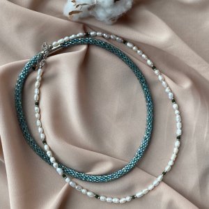 Работа Украшение из жемчужин на шею