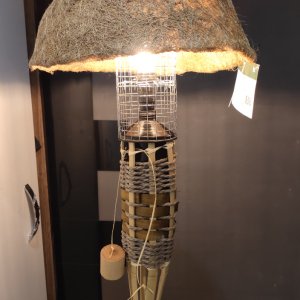 Работа Торшер бамбук, кокос, факел 180 см