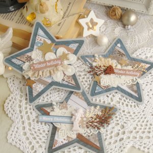 Работа Открытки в форме звезды к Новому году