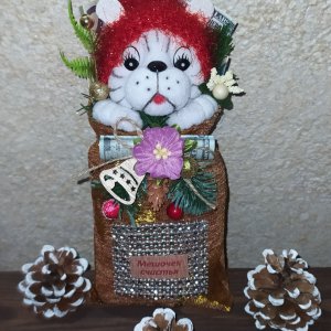 Работа Тигрёнок в мешочке счастья. Символ 2022 года. (03)