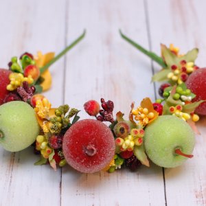 Робота Осінній обруч обідок з яблуками