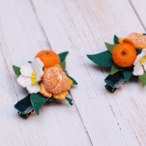 Робота Новорічні шпильки ручної роботи з мандаринами (2 шт)