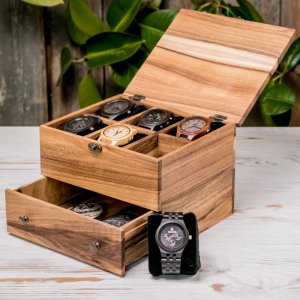 Робота Органайзер для 6-ти годинників з шухлядою та дерев'яною кришкою