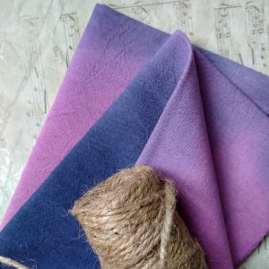 Робота Двоколірна тканина ручного фарбування рожево-синя