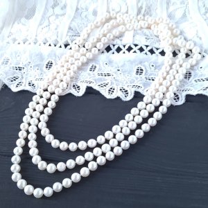 Робота Довге намисто з натуральних перлів довжина на замовлення