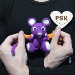 Работа Мышка с крыльями ангела вязанная крючком мягкая игрушка 7