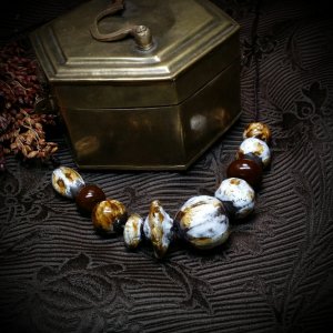 Работа Ожерелье Карамельный пломбир из керамики ручной работы