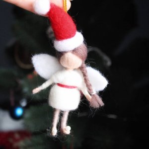 Работа Игрушка кукла подвеска Санта на елку