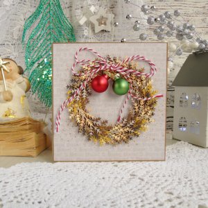 Работа Открытка с рождественским венком
