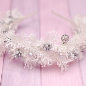 Робота Новорічний обруч обідок біло-сріблястий