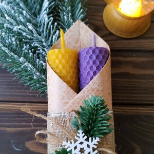 Работа Набор свечей из натуральной вощины 2шт (01)