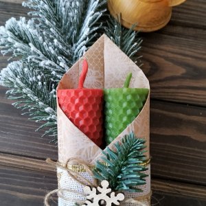 Работа НАБОР СВЕЧЕК ИЗ НАТУРАЛЬНОЙ ВОЩИНЫ 2ШТ (02)