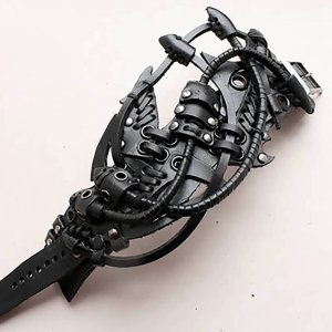 Работа кожаный браслет стимпанк готический стиль  66