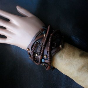 Работа кожаный браслет стимпанк готический стиль 65